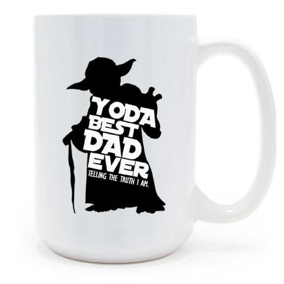 "Yoda Best Dad Ever" Coffee Mug 15oz - Tea Cup for Fathers Day, Husband or Father Birthday Gift