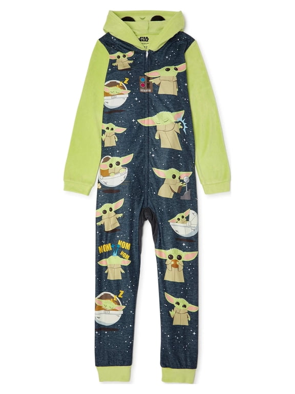 Yoda Boys Exclusive Hooded Pajama Blanket Sleeper Sizes 4-16