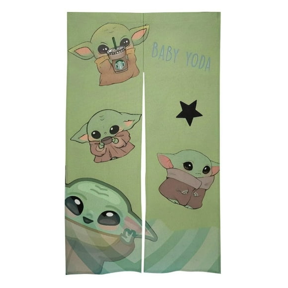 Yoda Cartoon children's door curtain partition dressing room decoration 86x143cm