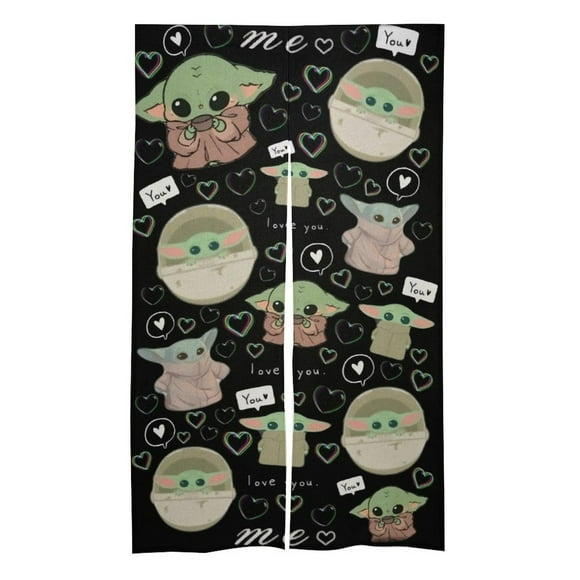 Yoda Cartoon children's door curtain partition dressing room decoration 86x143cm