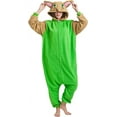 thumbnail image 1 of Yoda Costume Adult Onesie Pajamas Adult Wearable Blanket Shark Blanket Shark Hoodie Onesie Large Hoodie (Green), 1 of 7