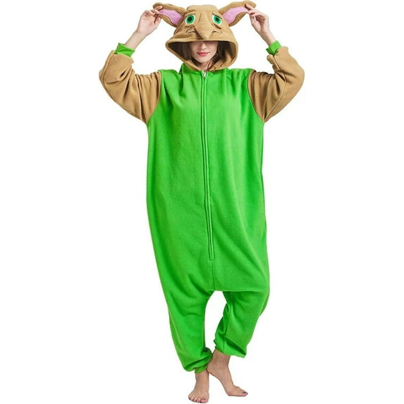 Yoda Costume Adult Onesie Pajamas Adult Wearable Blanket Shark Blanket Shark Hoodie Onesie Large Hoodie (Green)