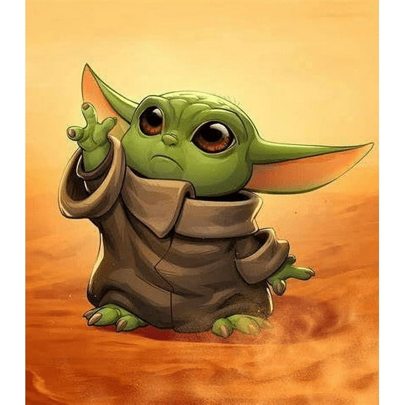 Yoda Elder Yoda Baby Planet Wars The Force Awakens DIY 5D Diamond Digital Painting Kit Crystal Rhinrhinese Embroidery Cross-stitch artwork Crafts Canvas wall decoration Birthday gift 12 X 16 inches
