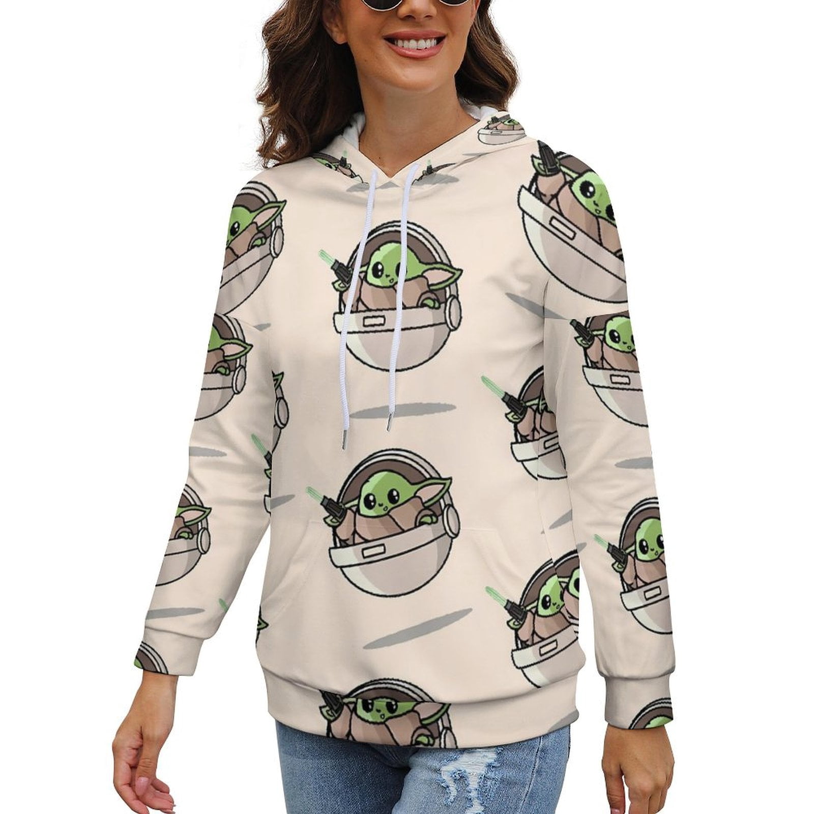 Yoda Hoodie Casual Pullover Long Sleeve Sweatshirt Comfortable