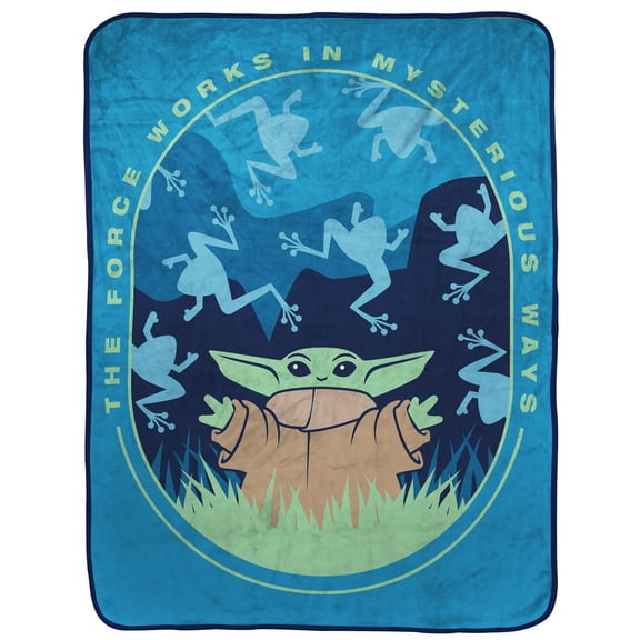 Yoda Kids Throw Blanket, 46 x 60, Microfiber, Blue, Star Wars