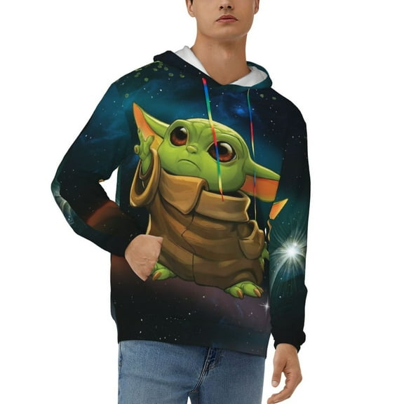 Yoda Men's Hoodie Novelty Pattern Long Sleeve Unisex Pullover Hoodies Casual Hooded Sweatshirt with Pocket