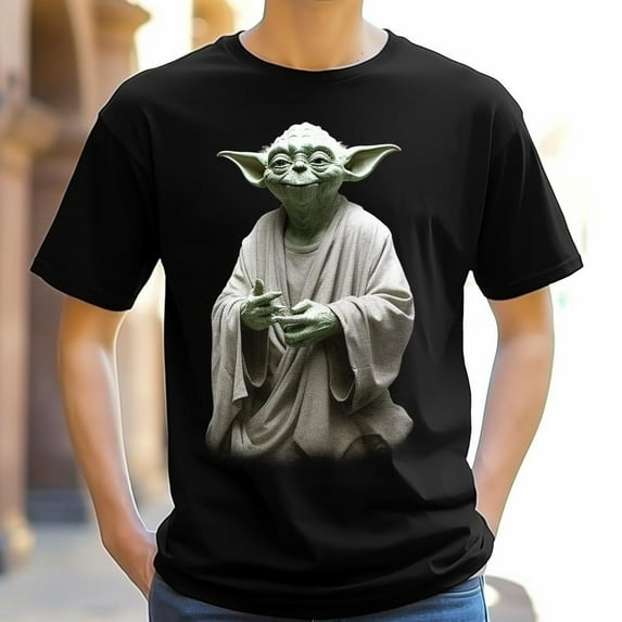 Yoda Men’s T-Shirt 100% Cotton Casual Short Sleeve Tops Gift Tee Black XS-5XL