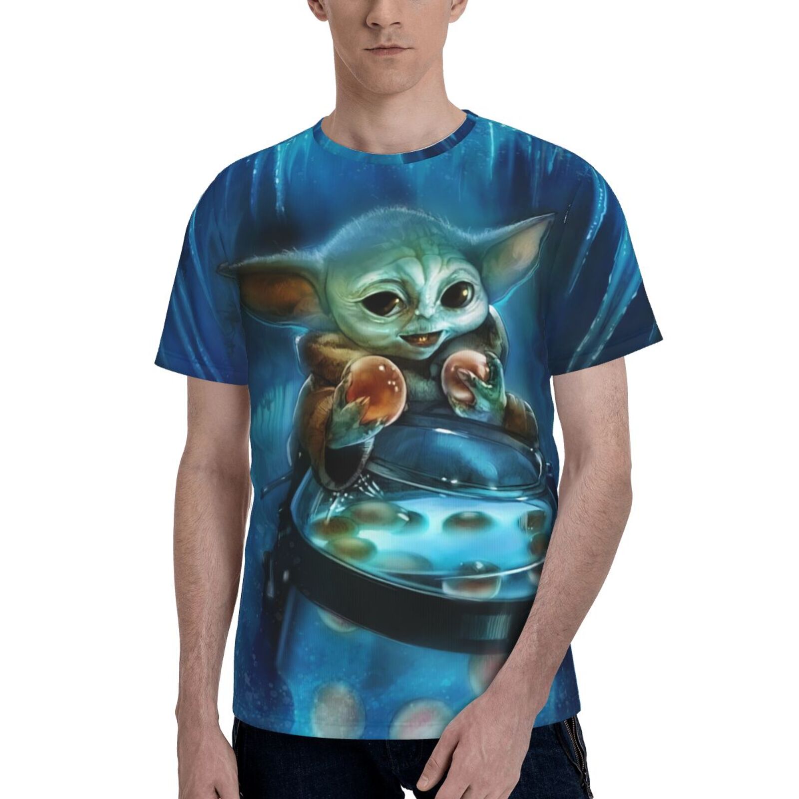 Yoda Men's T Shirt 3D Graphic Hip Hop Unisex Tees Tops Casual Stylish Crew Neck Short Sleeve