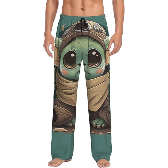 Yoda Mens Pajama Pants Ultra Soft Comfy Lounge Sleep Pants Print Loose Casual Bottoms Loungewear