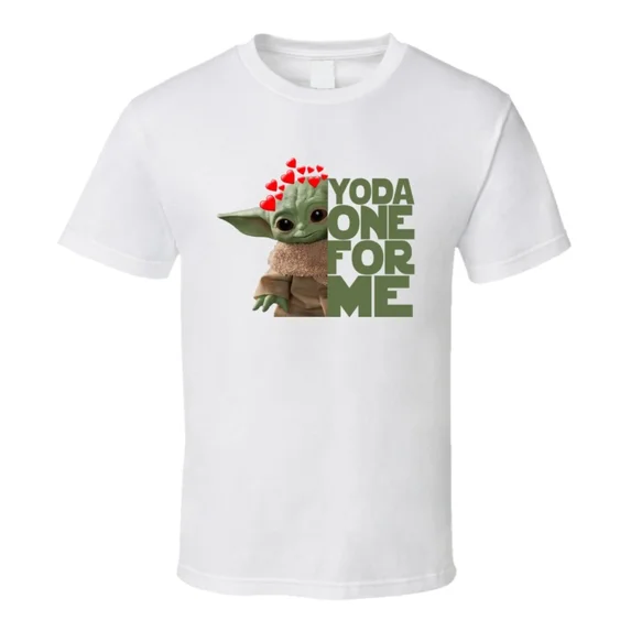 Yoda One For Me Cute Baby Yoda The Child Valentines T Shirt Vintage Tshirt - S-5Xl