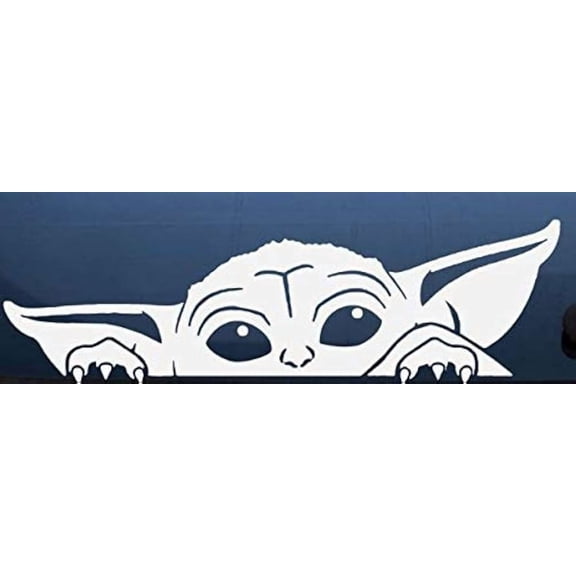 Yoda Peeking Stars Wars Professional Sticker for Truck, Car, Tumbler, Cup, Laptop, Decor, Locker, Table, Window