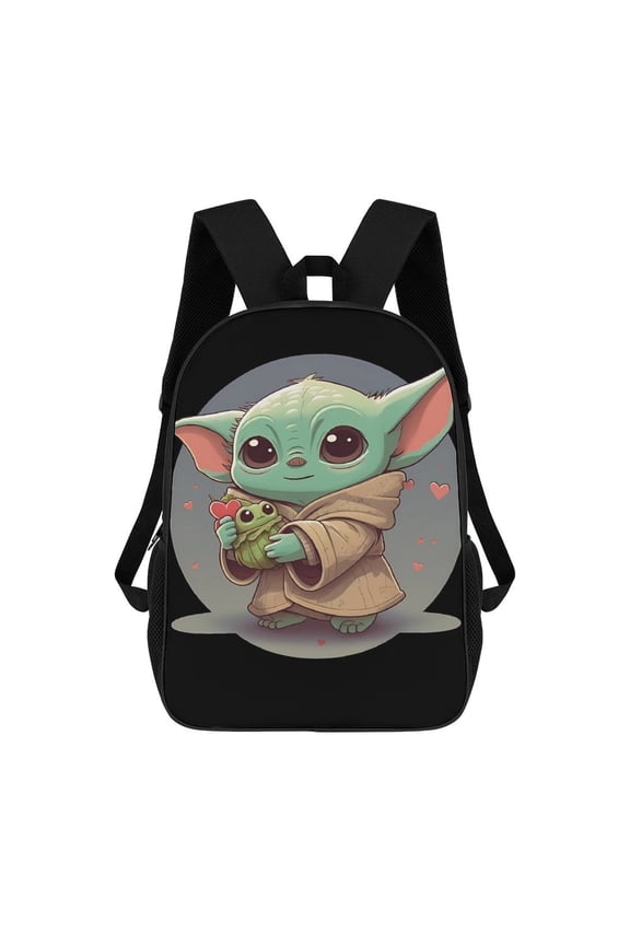 Yoda Backpack, Adjustable Shoulder Straps School Bookbag, Lightweight Durable Travel Back Pack 17 Inches