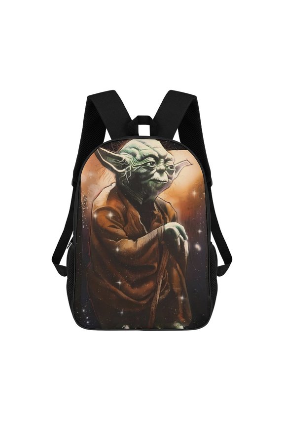 Yoda Backpack Middle Bookbag Laptop Lightweight Durable Bookbag Travel Back Pack for Women Men Teens 17 Inches