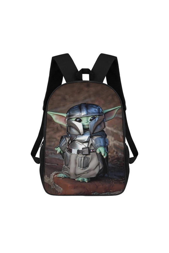 Yoda Backpack Middle Bookbag Laptop Lightweight Durable Bookbag Travel Back Pack for Women Men Teens 17 Inches