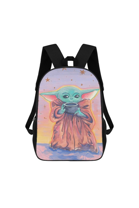 Yoda Backpack Middle Bookbag Laptop Lightweight Durable Bookbag Travel Back Pack for Women Men Teens 17 Inches