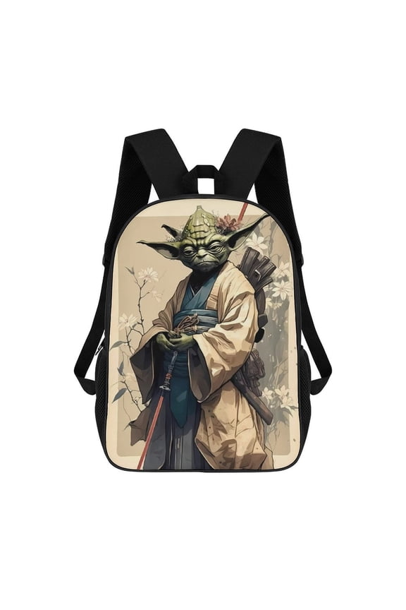 Yoda Backpack, Adjustable Shoulder Straps School Bookbag, Lightweight Durable Travel Back Pack 17 Inches