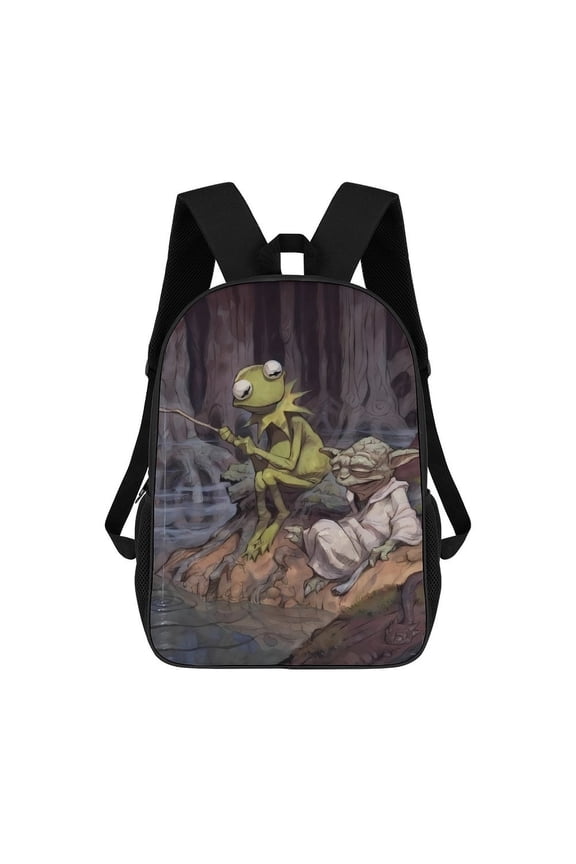 Yoda Backpack Middle Bookbag Laptop Lightweight Durable Bookbag Travel Back Pack for Women Men Teens 17 Inches