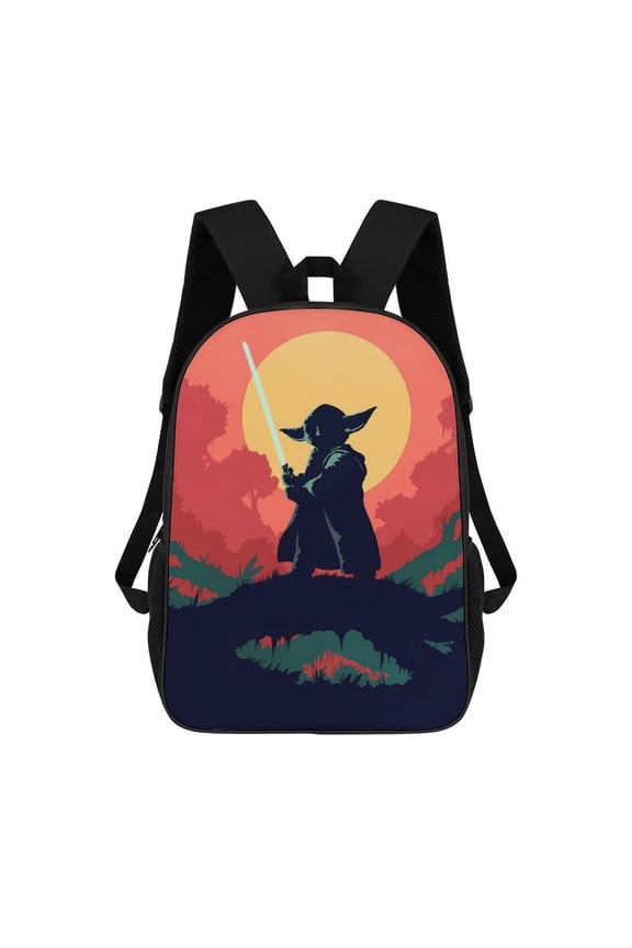 Yoda Backpack, Adjustable Shoulder Straps School Bookbag, Lightweight Durable Travel Back Pack 17 Inches