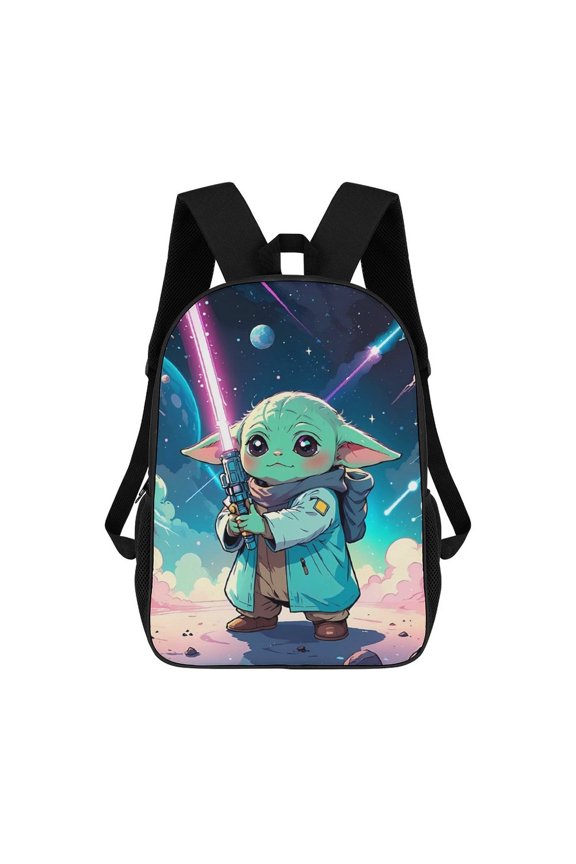 Yoda Backpack, Adjustable Shoulder Straps School Bookbag, Lightweight Durable Travel Back Pack 17 Inches