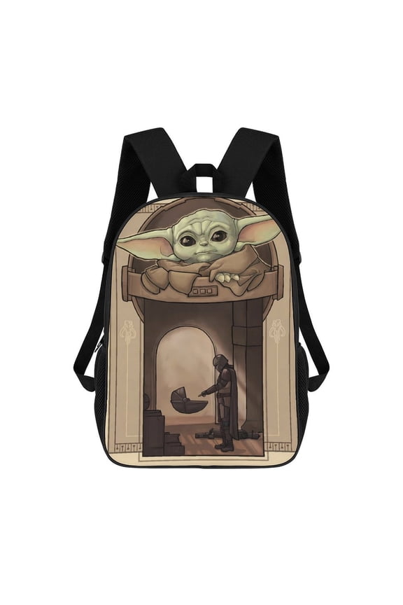 Yoda Backpack, Adjustable Shoulder Straps School Bookbag, Lightweight Durable Travel Back Pack 17 Inches
