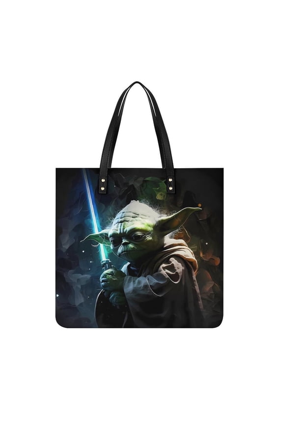 Yoda Handbags PU Leather Purses And Handbags For Girl Ladies Handle Shoulder Satchel Bag with Top Magnetic Snap Closure 39x39cm