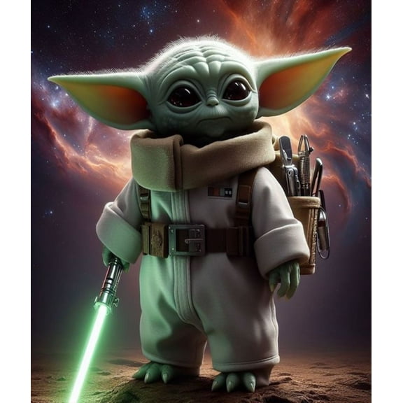 YodaBaby DIY 5D Diamond Painting Kits for Adults Master Yoda Full Round Drill (12x16 inch) Diamond Crystal Gem Arts Painting Craft for Home Wall Decor