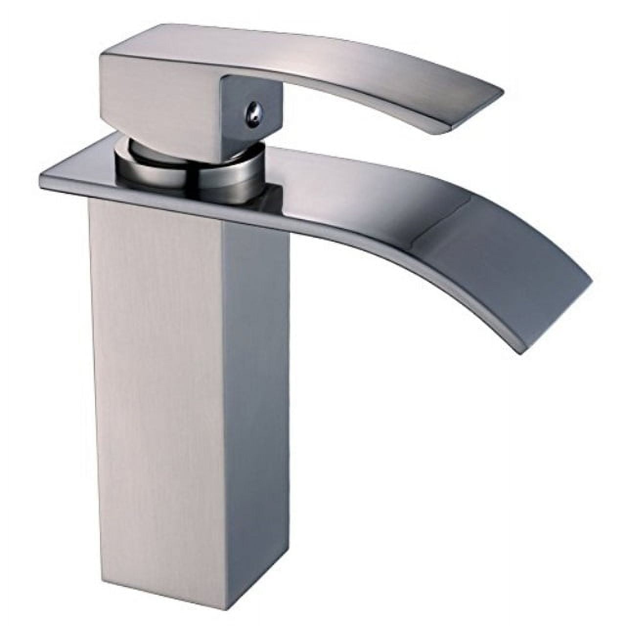 Yodel Single Handle Waterfall Bathroom Vanity Sink Faucet (Brushed