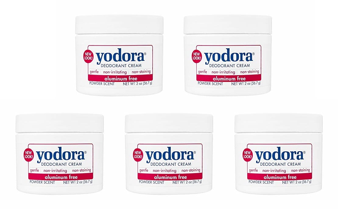 Yodora Deodorant Cream Non-Irritating, 2 oz, Pack of 5