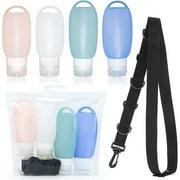 Yodudm Portable Refillable Silicone Bottle Outdoor Camping Traveler Lotion Bath Shampoo Containers with Shower Lanyard Travel Toiletry Caddy Tent Camping Shower KitBlue