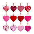 thumbnail image 1 of YoeXGDS 12 Pieces 4inch Valentines FeltHeart Ornaments Hanging Valentine Decorations FeltHearts Ornaments for Tree Heart Decorations Hanging for Wedding Party Decor, 1 of 9