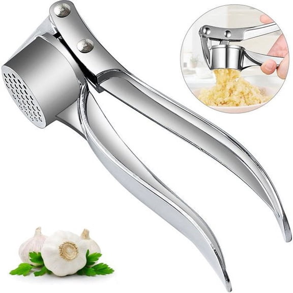 YoeXGDS 1PC Kitchen Stainless Steel Garlic Press, Garlic Mincer with EasyGrip Handle, Easyclean Mincer for Garlic, Chef Kitchen Tools, Garlic Crusher Kitchen Gadget 3inch