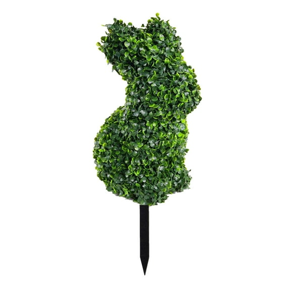 YoeXGDS 1PC Rabbit Topiary Outdoor,Artificial Rabbit-Shaped Topiary Tree Easter Rabbit Tree, Artificial Boxwood Easter Rabbit Stake for Indoor Outdoor Front Porch Garden Decor 18 inch