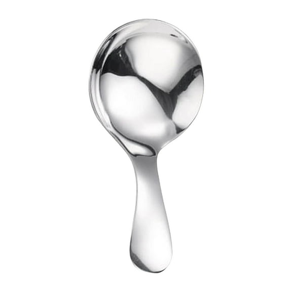 YoeXGDS 1PC Stainless Steel Mini Spoons for Canisters with Short Handle, Thickened Small Round Spoon, Short Handle Spoon for Tea Sugar Condiments Dessert 3.74inch