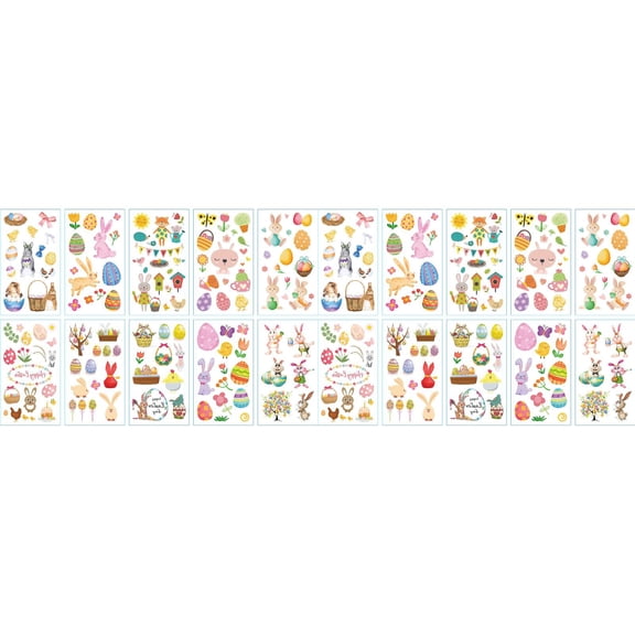 YoeXGDS 20PCS Easter Wall Stickers Decoration Easter Egg Branches Wall Stick Window Stickers Living Room Bedroom and Nursery Supplies Spring Rabbit Sticker Party Decor