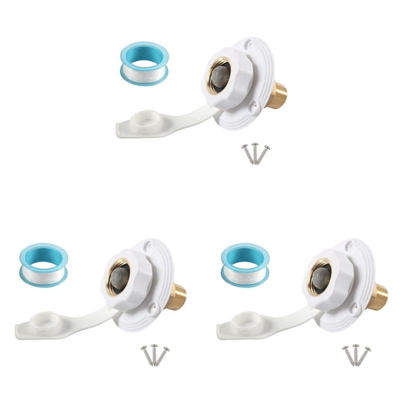 YoeXGDS 3PCS Water Inlet with Check, RV Water Inlet Connection, RV Water Fill Inlet, Ideal for RVs, Travel Trailers, Camping, and Boats, Water Hose Connector 2.87inch
