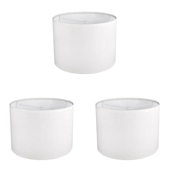 YoeXGDS 3PCS White Lamp Shade, Small Drum Lampshade, Replacement Lamp Shade Linen Hand Crafted for Table Lamps Floor Lamps Chandelier Lamp, Retro Lamp Cover 13x10 Inch