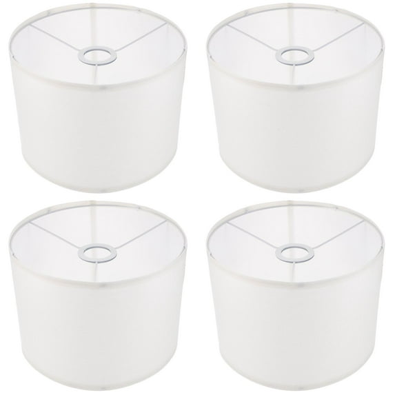 YoeXGDS 4PCS White Lamp Shade, Small Drum Lampshade, Replacement Lamp Shade Linen Hand Crafted for Table Lamps Floor Lamps Chandelier Lamp, Retro Lamp Cover 7.5x10 Inch