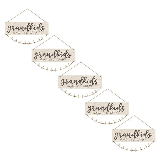 YoeXGDS 5PCS Grandparents Wood Plaque Sign Wall Decor, Grandparents Grandma Grandpa Gifts, Grandparents Home Wooden Signs Farmhouse Home Decor for Mother's Day Father's Day Birthday Gift 16×6 Inch 