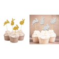 thumbnail image 1 of YoeXGDS 8PCS Happy Easter Rabbit Cake Topper, Glitter Rabbit Cake Topper for Easter Day Theme Party, Happy Birthday, Rabbit Cake Pick Rabbit Cake Dessert Decorations, 1 of 1