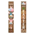 thumbnail image 1 of YoeXGDS Easter Party Supplies-Happy Easter Porch Sign Banner, 1Pair Happy Easter Front Door Hanging Welcome Banner for Spring Theme Easter Rabbit Door Decoration 12x71 Inches, 1 of 8