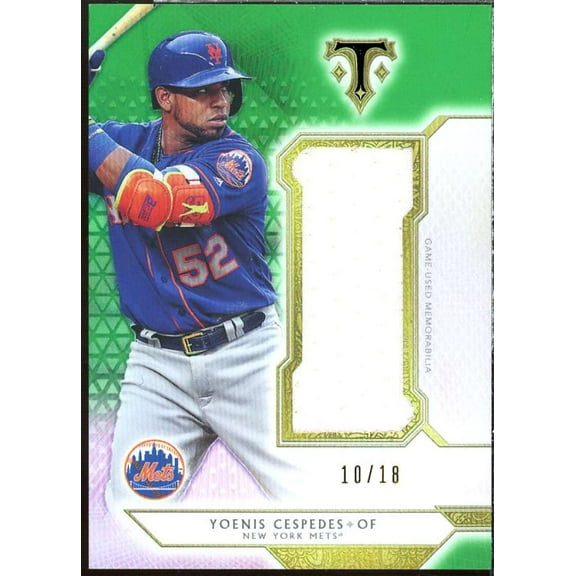 Yoenis Cespedes 2018 Topps Triple Threads Unity Single Jumbo JSY Emerald #SJRYC4