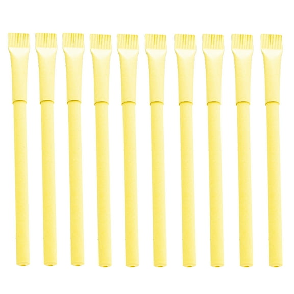Yoetaun 10Pieces Paper Ballpoint Pens, Smooth Writing, Quick Drying Recyclable Paper Tube Ballpoint Pen for Students Teacher Yellow 1