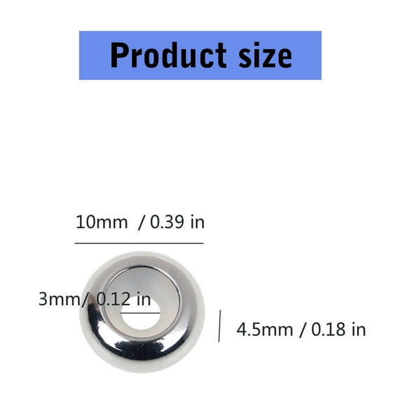Yoetaun 10Pieces Stainless Steel Rubber Insert Stopper Spacer Beads for Add-a-Bead Bracelet