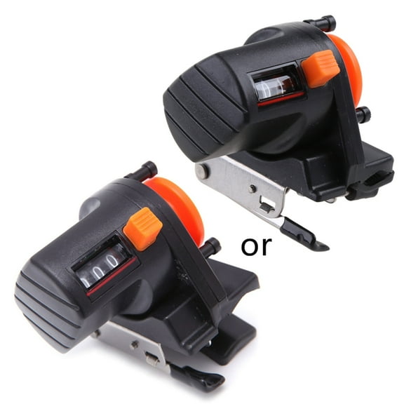 Yoetaun 1Piece 0-999M Portable Fishing Finder Line Length Depth Gauge Counter Tackle Tool Black and Orange