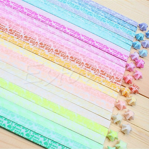 Yoetaun 30Pieces Luminous Lucky Star Folding Paper Lucky Star Paper Ribbon