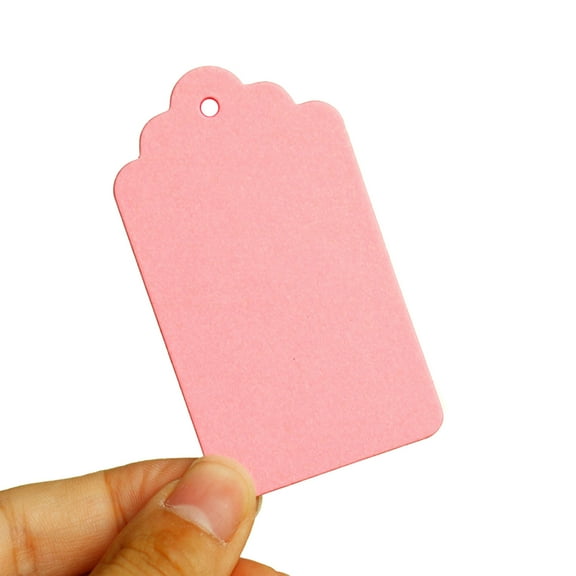 Yoetaun 50x Gift Tages with Hole Name Place Cards Hanging Sign Tages Tages Party Favor Paper Tages for Christmas Present Pink