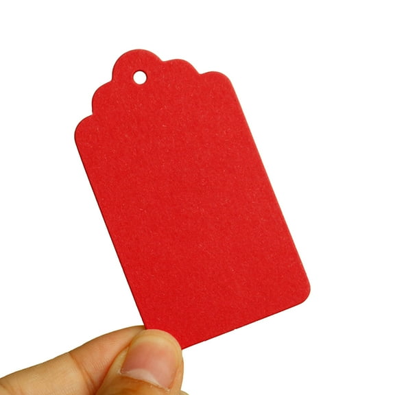 Yoetaun 50x Gift Tages with Hole Name Place Cards Hanging Sign Tages Tages Party Favor Paper Tages for Christmas Present Red
