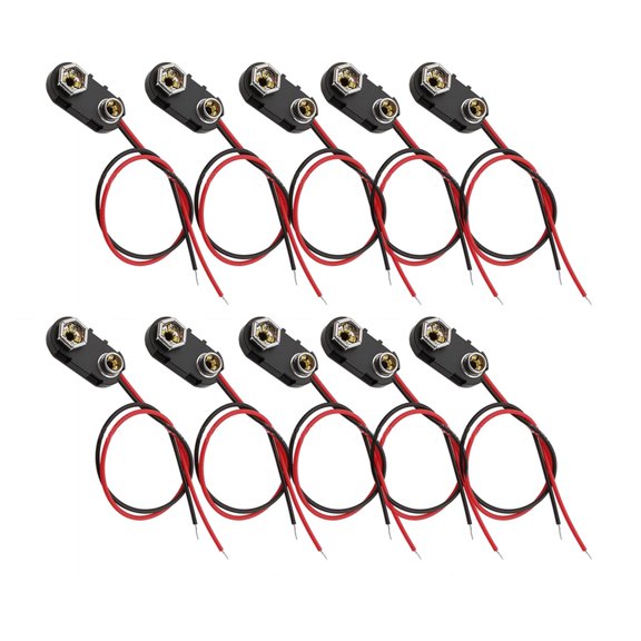 Yoetaun 9V Battery Wiring Buckle 9V Battery Button 9V Battery Hard Shells 9V Connector Buckle Plastic Housing with 15cm Lead