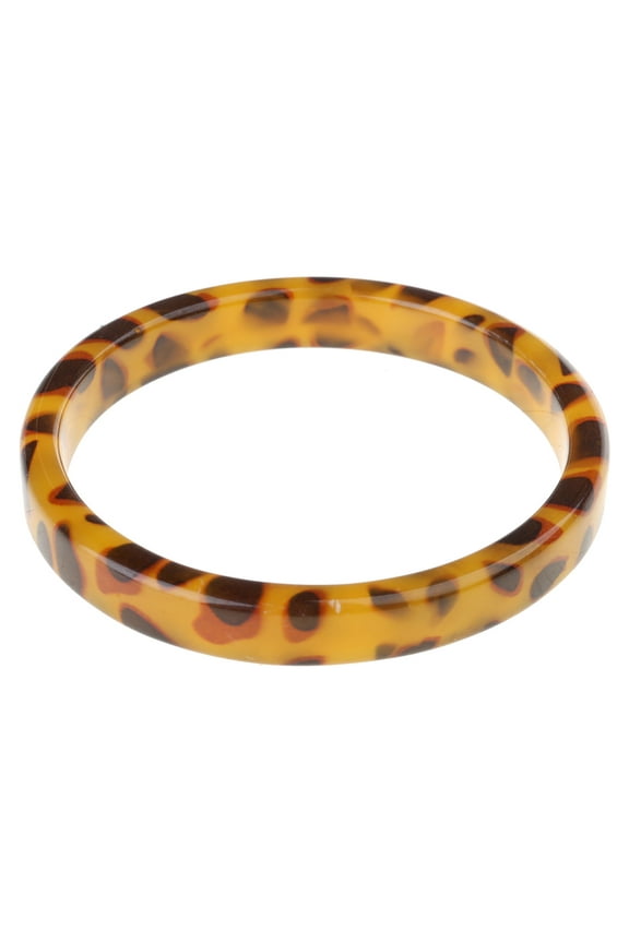 Brown Leopard Mottled Bangle All-match Polygon Resin Bracelet for Wedding Engagement Party Anniversaries Color 4