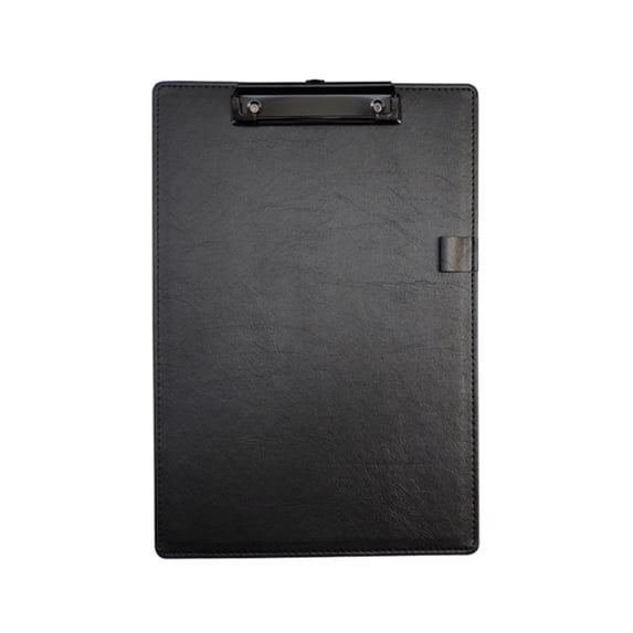 Yoetaun Clipboard Folder PU Leather File Paper Clip Board Writting Pad Folder Document Stationery PU Clipboard Padfolio Clip Black
